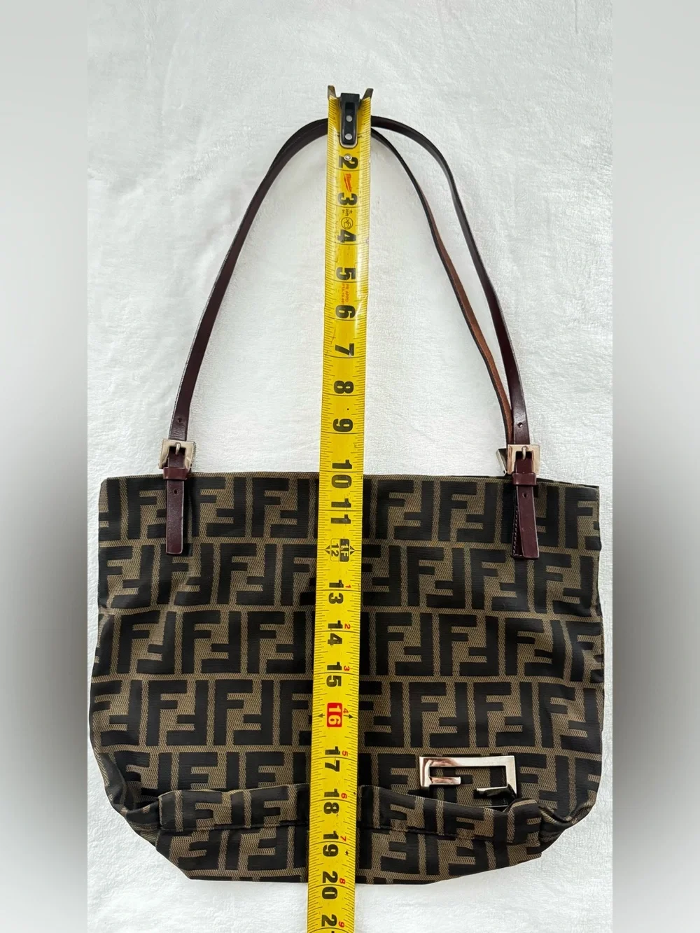 Fendi Zucca Canvas Tote vintage bag, interior serial # tag